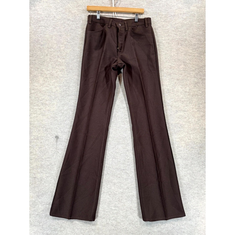 Vintage Levi's Bootcut Pants Men 32x34 Brown Flat Front Pockets Mid Rise Classic